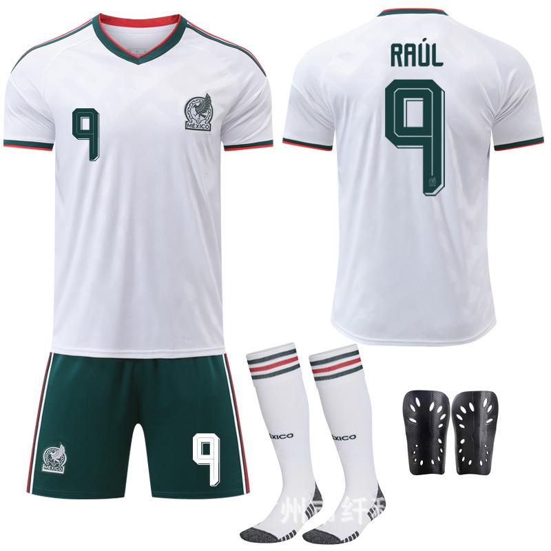 27 Mexico Away White Football Jersey Sports Suit Us-Canada-Mexico World Cup No. 9 Raul Jersey