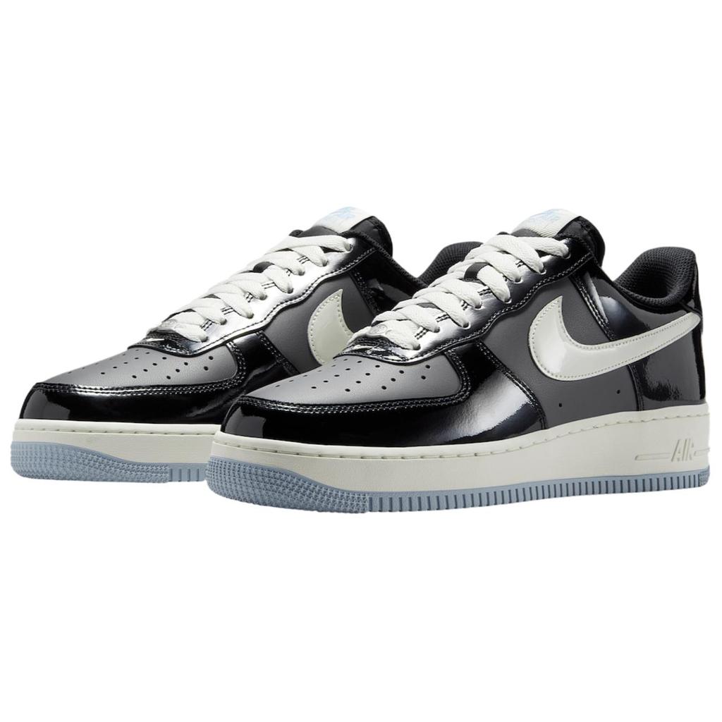 Nike Air Force 1 Low Black Iron Grey Patent Unisex Sneakers Armory-Blue Sail IB7676-001