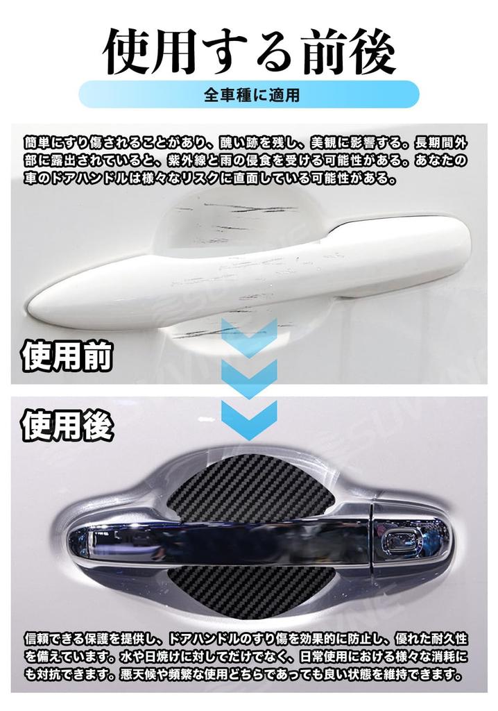 (Magnetic Type) SUVVNE Door Handle Protector, Door Handle Protector, For Cars, Magnetic Attachment, Easy