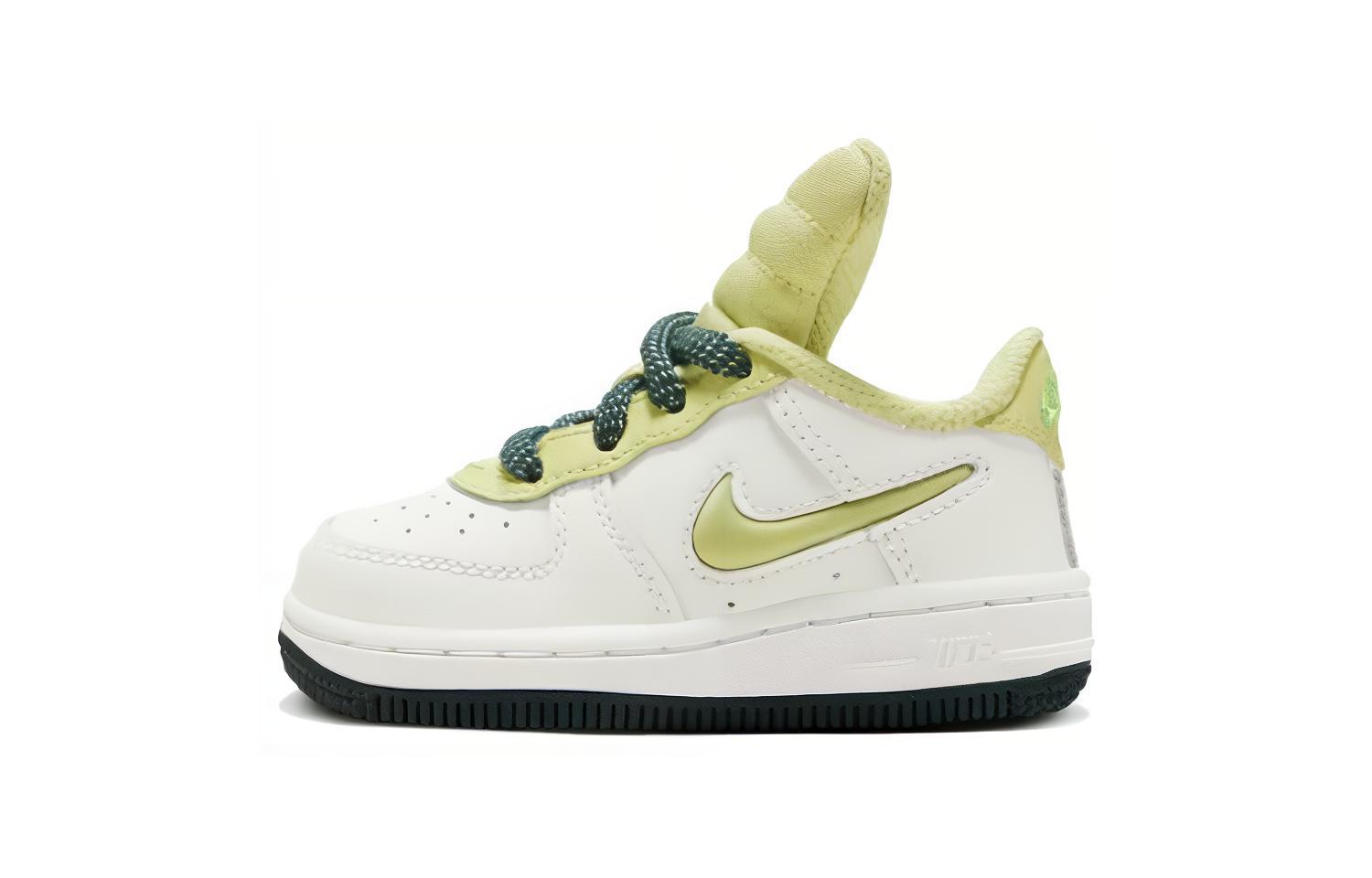 

Nike Force 1 Kids Shoes Slip Resistant Abrasion Resistant Low top Toddler Shoes Green Yellow Infant And Toddler FB9512-100 23.5
