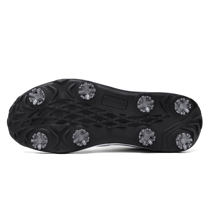 Herrars Golfskor Inomhus Golf Träningsskor Andningsbara Läder Golf Sneakers Halkfria Golfspikar Skor Snörning Reseskor