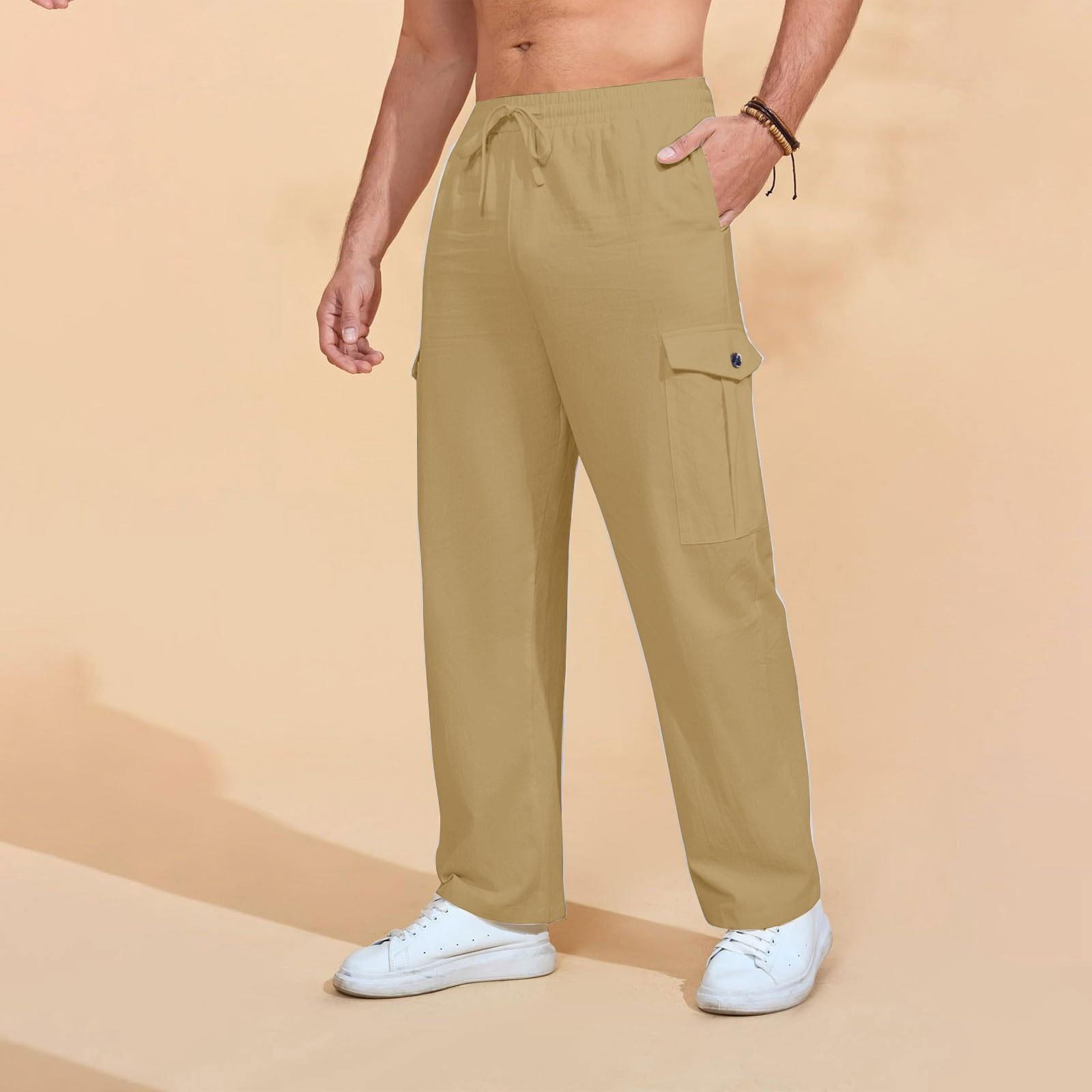 

Повседневные спортивные брюки, мужские свободные леггинсы с длинными вставками, тренировочные брюки для бега и фитнеса XL хаки