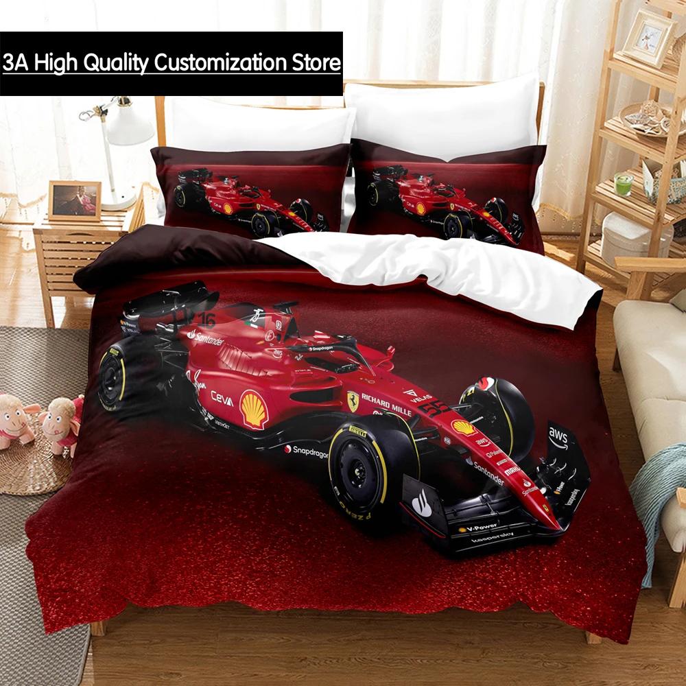 Formula Racing Car Bedding Sets 3D Boys Duvet Cover Set With Pillowcase Twin Full Queen King Bedclothes Bed Linen For Boys Girls