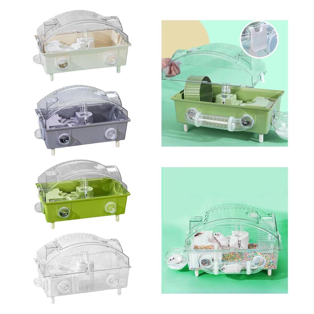 Compact Rodent Habitat with Adjustable Roof for Small Pets