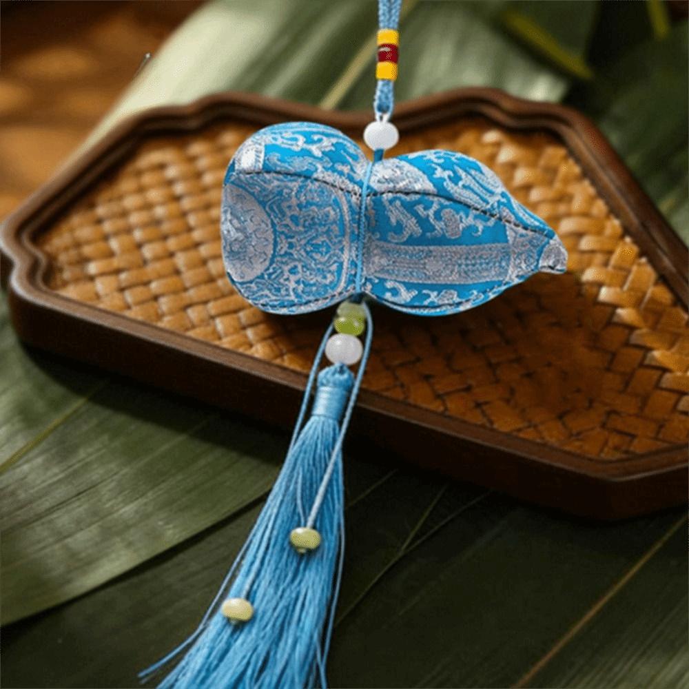 Traditional Gourd Brocade Embroidered Bag Chinese-style With Tassel Gourd Sachet Pendant Mugwort Fill Blessing Mugwort Sachet