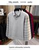 Men's 2025 Winter Plus Velvet Faux Two-Piece Lapel Knitwear for Middle-Aged & Elderly Dads