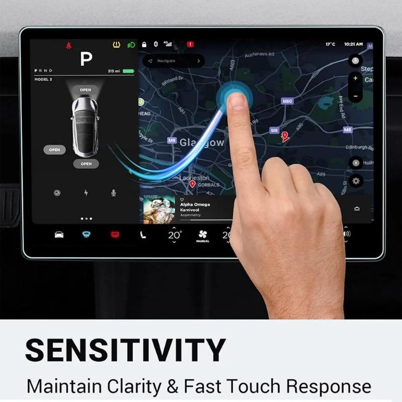 For Tesla Model Y Juniper 2025 Model Y Highland,15.4" Touchscreen & 8" Rear Screen Accessories Tempered Glass Screen Protector