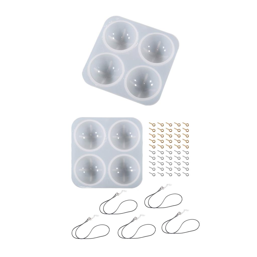 Gemstone Resin Mold with Screw Ring Cord Jewelry Finding DIY Earring Pendant