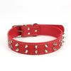 Cool Punk Studded Spiked Dog Collar Adjustable Faux Leather Collar With Metal D‑Ring For Medium Large Dogs Walking Party