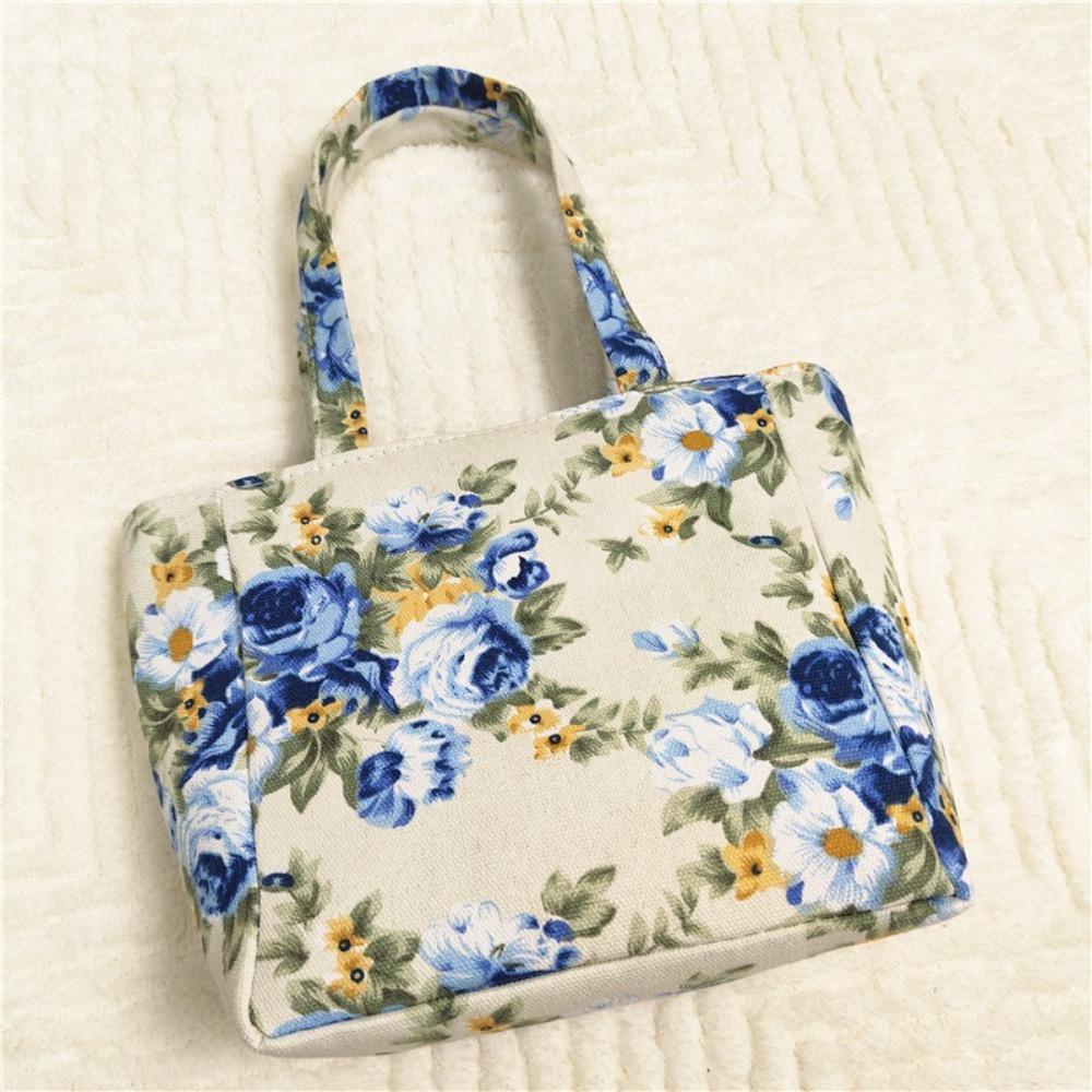 Nueva Moda Bolso de Almuerzo Estampado de Flores Bolso de Mano Jacquard Portátil Cremallera Gran Capacidad Bolso de Mamá Regalo