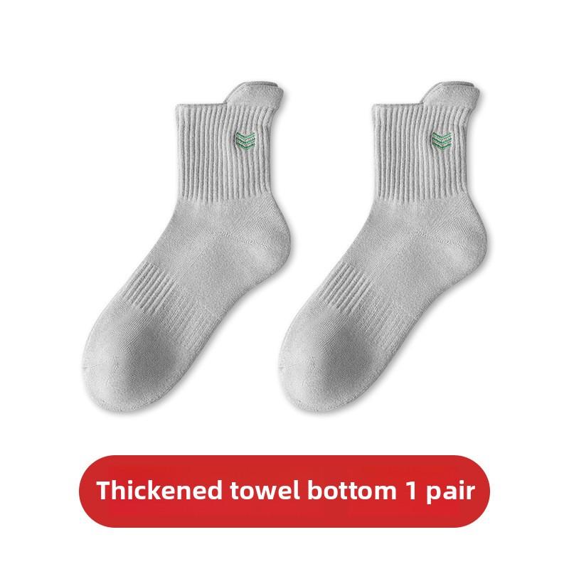 Men's Winter Velvet and Thick Towel Bottom High Waist Warm Teenagers In The Tube Pure Cotton Socks