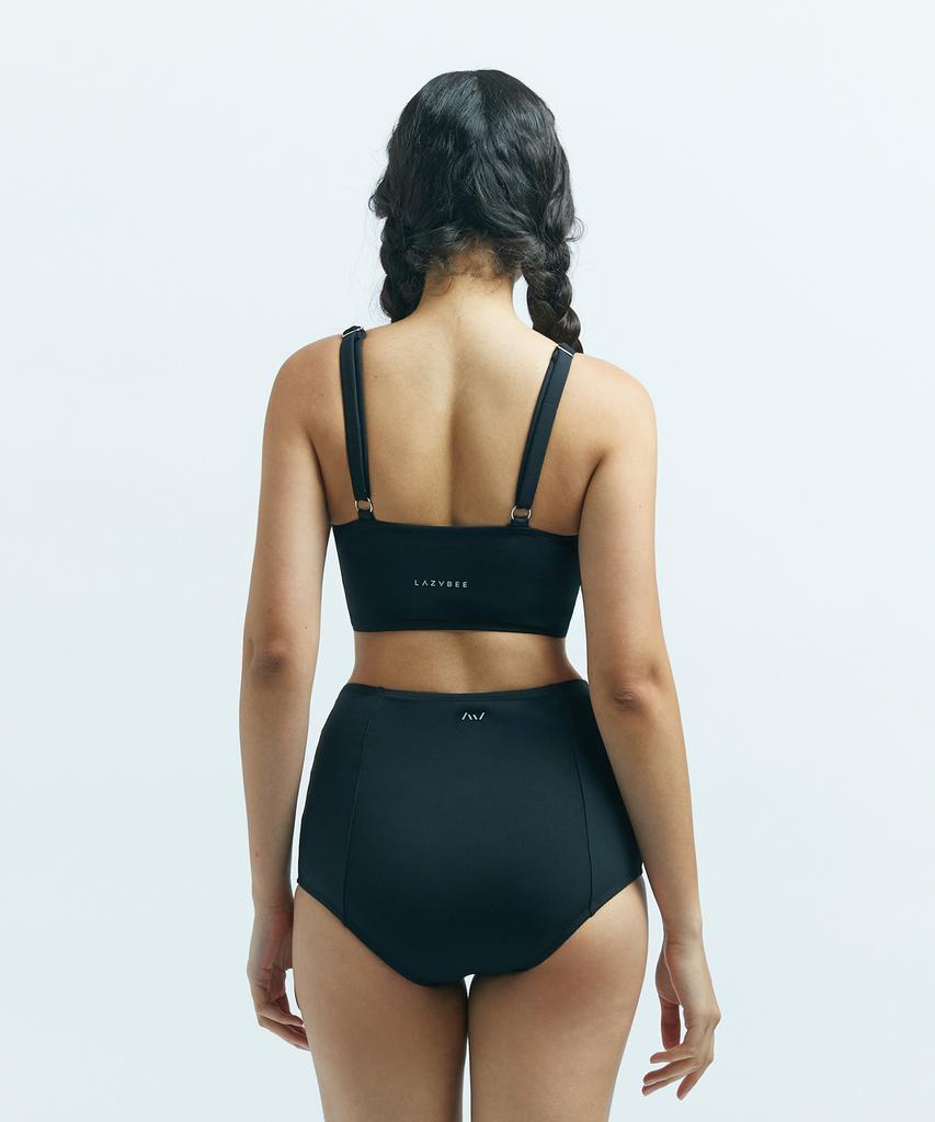 Leijibi Up10Tion High-Waisted Bikini Set Black