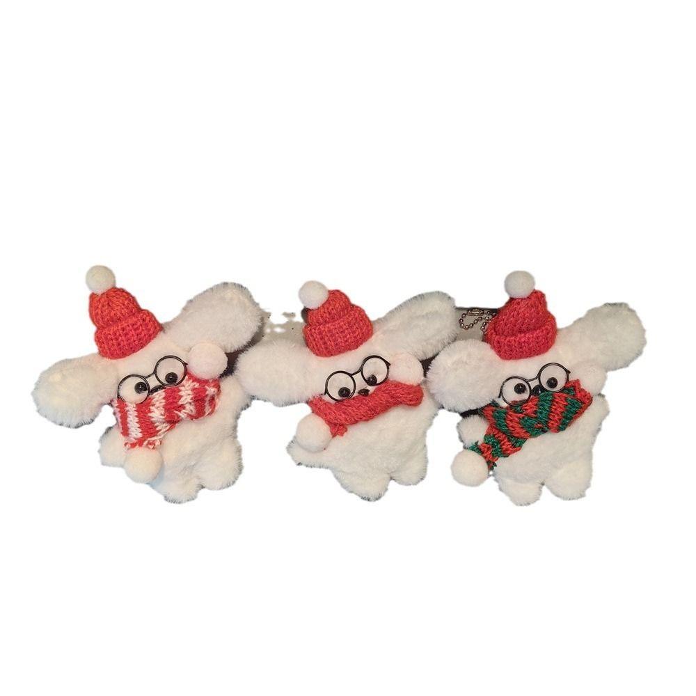 Cartoon Animal Christmas Dog Pendant Cute Plush Puppy Keychain Christmas Decorations