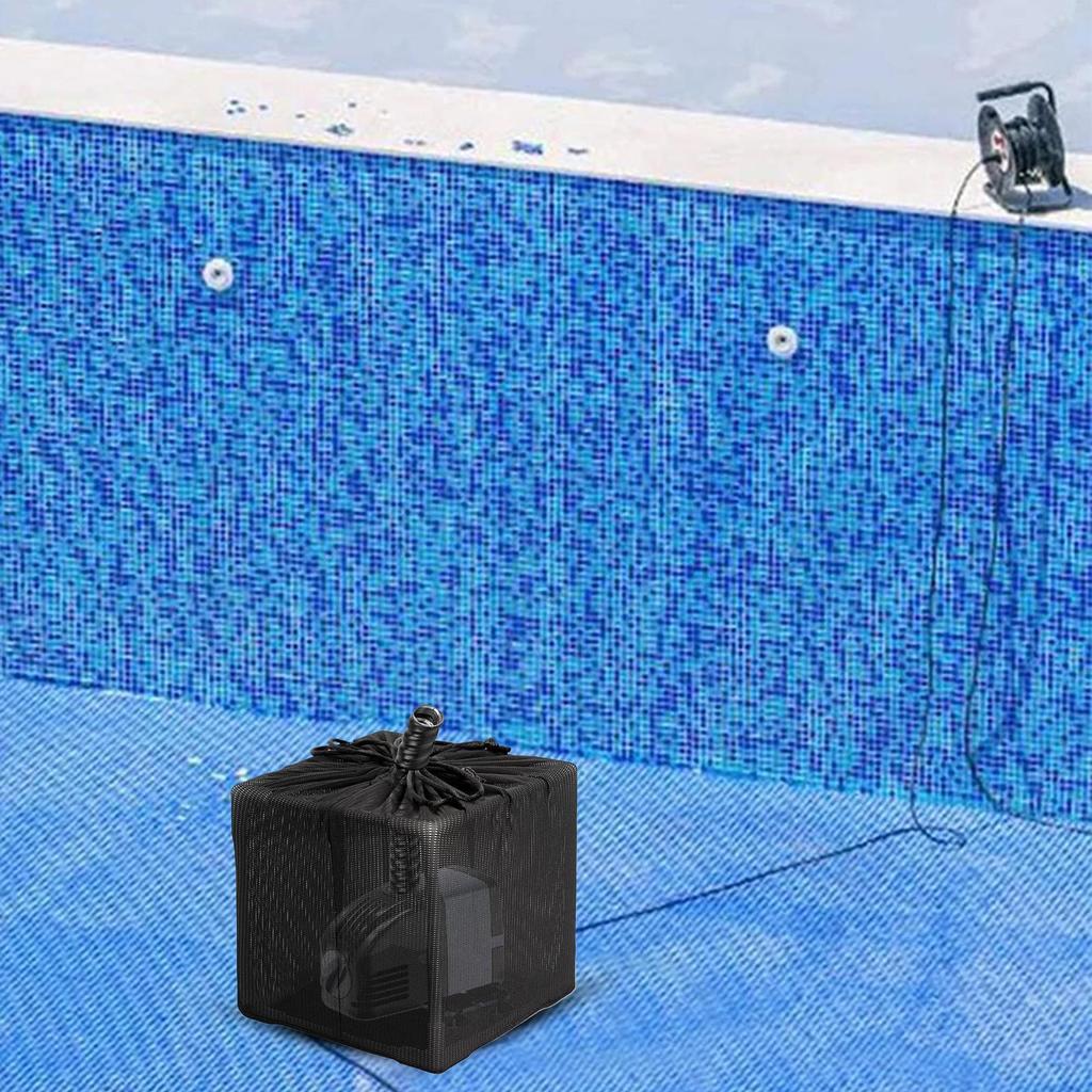 Water Pump Filter Bag Pump Mesh Bag Pond Pump Filter Bag Anti Clogging Pump Barrier Bag with Drawstring for Outdoor Water Ponds