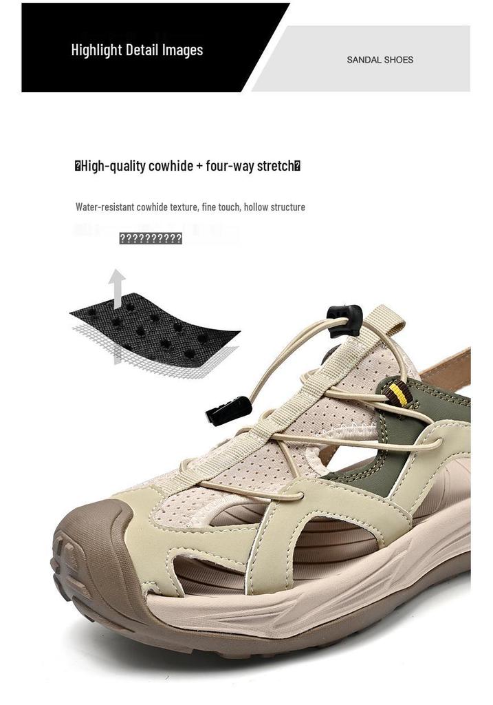 2025 Men's Breathable Mesh Beach Shoes - Large Size, Casual & Lightweight