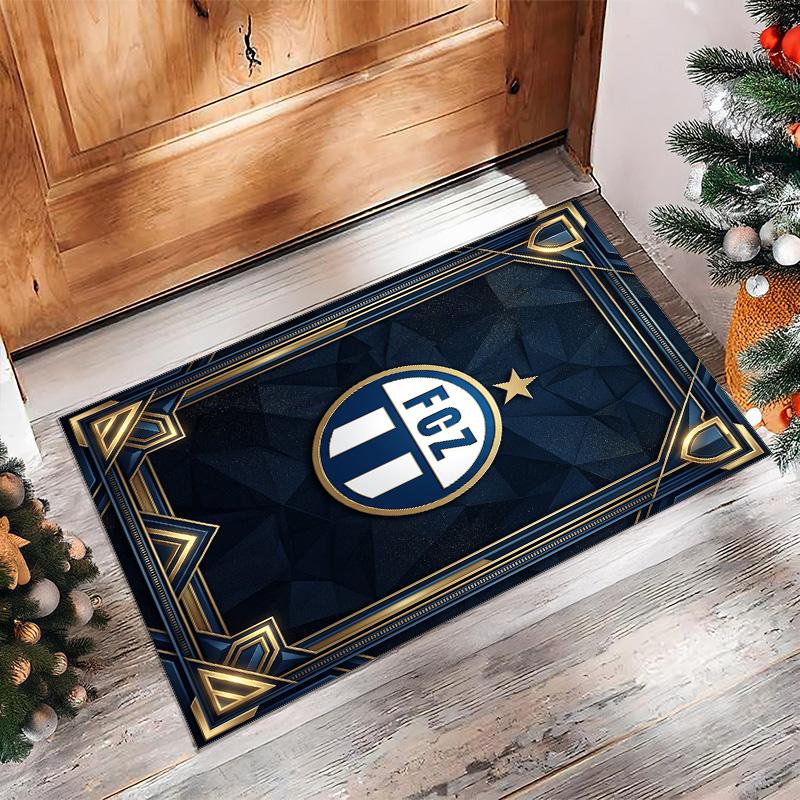 Tappeto Morbido Area Rug con Motivo Calcio FC Zürich Antiscivolo Tappeto per Pavimento Interno Tappetino Decorazione Sportiva per Camera da Letto