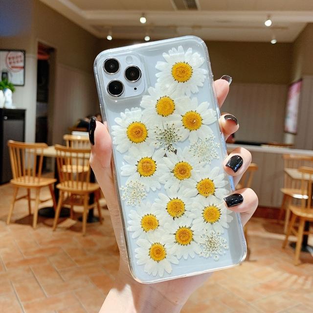 Trockene Blume Transparente Handyhülle für Iphone 11 12 13 14 Mini Pro Max Xs X Xr 7 8 Plus Se 2020 Weiche stoßfeste Hüllen Abdeckung