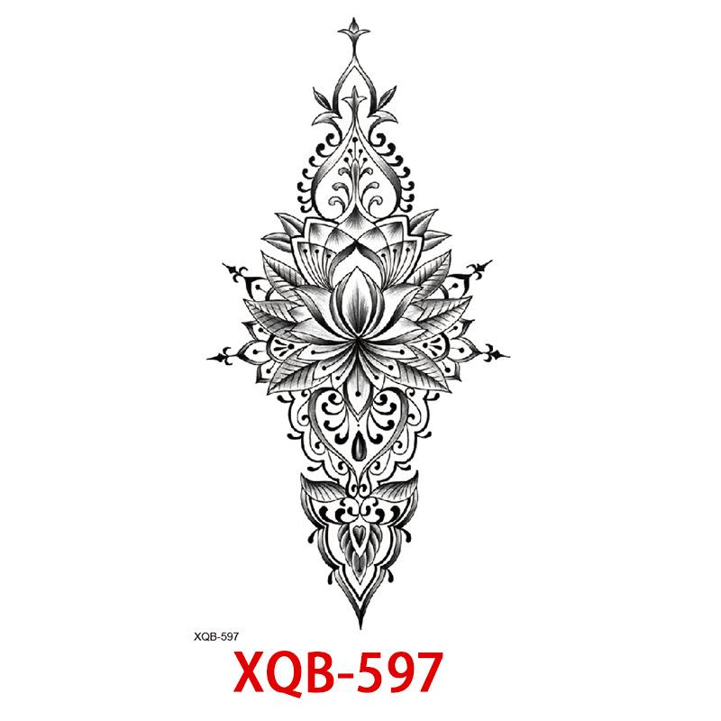 Small Full Arm Tattoo Sticker, Flower Letters, Plain Flower Tattoo Sticker Tattoo