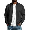 Men's Color Jacket with Zipper Front and Collar Casual Flight Jacket for Everyday Wear