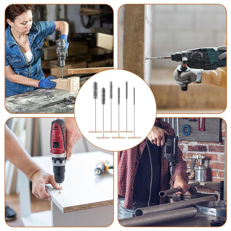 A25F-For Hammer Drill Drill Hole Cleaning Brush Set 8/12/16/20/25/30Mm Stainless Steel Brushes