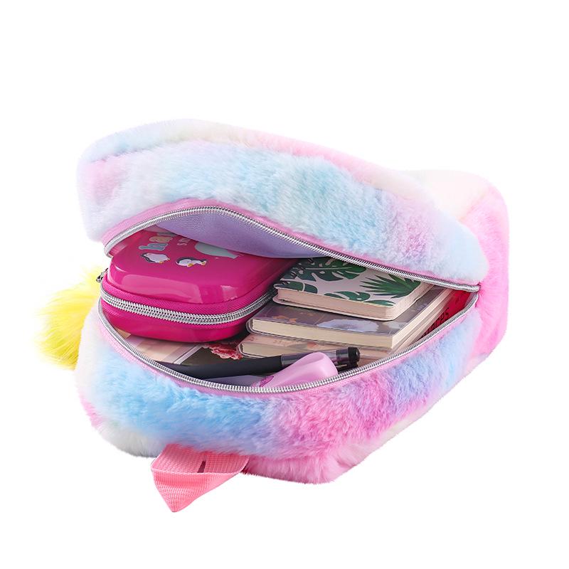 Embroidered Unicorn Plush Backpack - Large Capacity, Cute Schoolbag for Kindergarten Girls