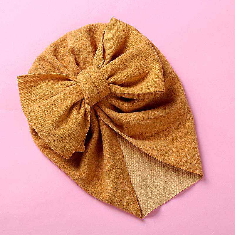 New Solid Color Baby Turban Cap Big Bow Infant Sweet Hat Newborn Elastic Bandana Headband Headscarf Beanie Kids Hair Accessories