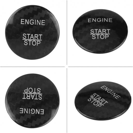 Car Engine Start Button Cover, Carbon Fiber Push to Start Button Cover for Mercedes Benz A B C GLC GLA CLA ML GL Class W176 W246 W205 X253 X156