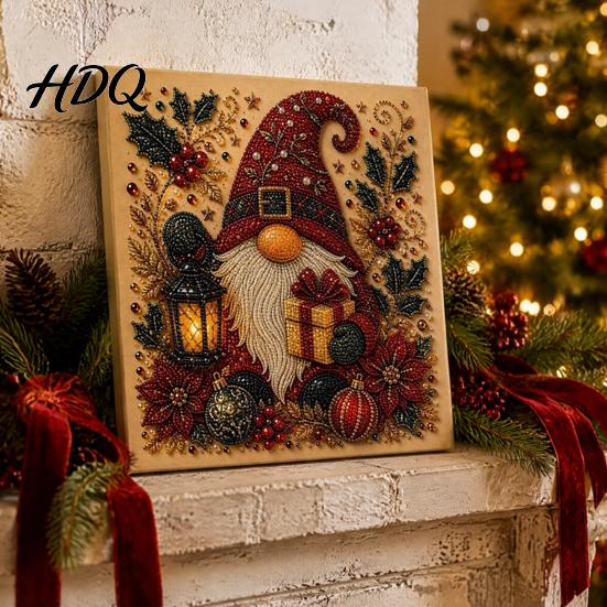 Kit Ornamento Casa Invernale Kit Pittura Perle Finte di Natale Arte 3D Fai da Te con Cornice Perline Artigianato per Adulti Principianti Decorazione Murale Festiva