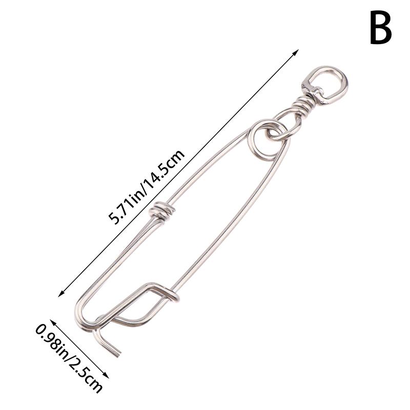 1Pc Stainless Steel Ring Tuna Fishing Clip Snap With Swivel Ring Connector For Spearfishing Long Line Fishing Accessories