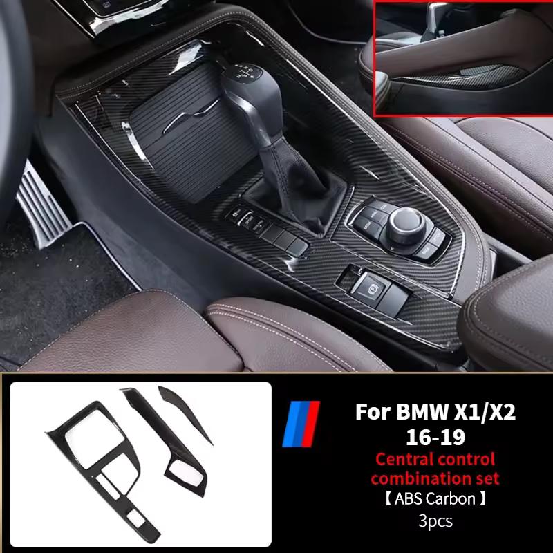 För BMW X1 F48 X2 F39 2016 2017 2018     ABS Bil Interiör Växellåda Panel Cover Trim Ram Tillbehör