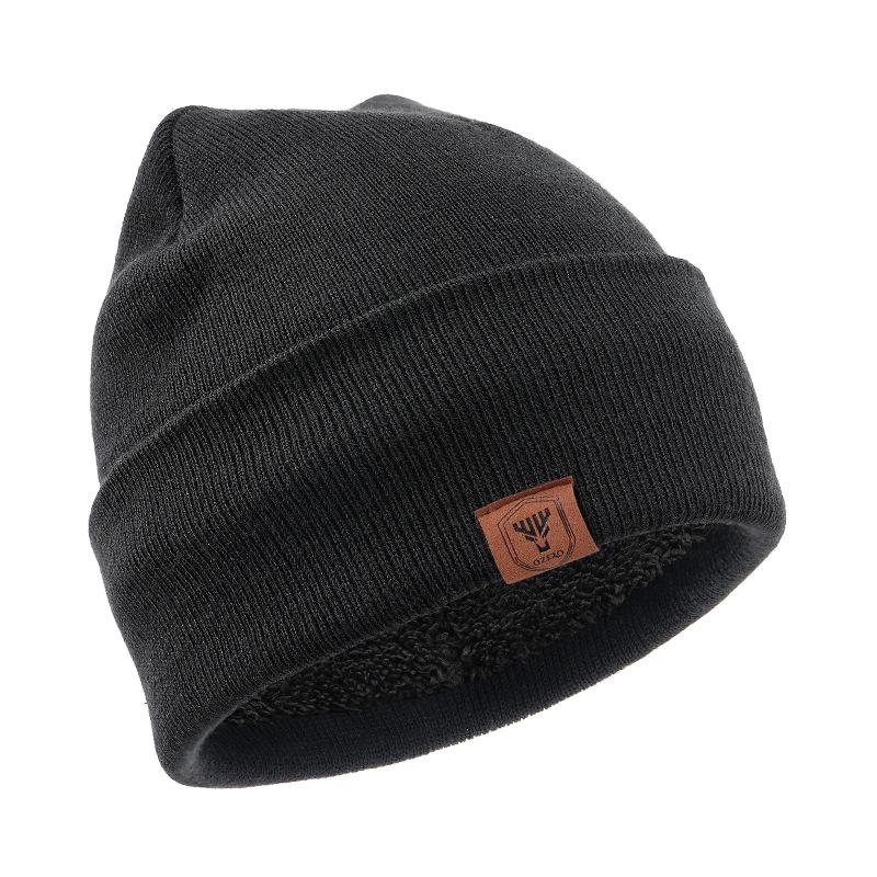 Knitted Hat Men and Women Outdoor Cycling Ski Windproof Wool Hat European and American Autumn and Winter Plus Velvet Warm Hat