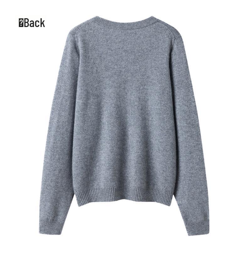 V-neck Half-Zip Multi-Button Cashmere Knit Base Layer for Autumn/Winter