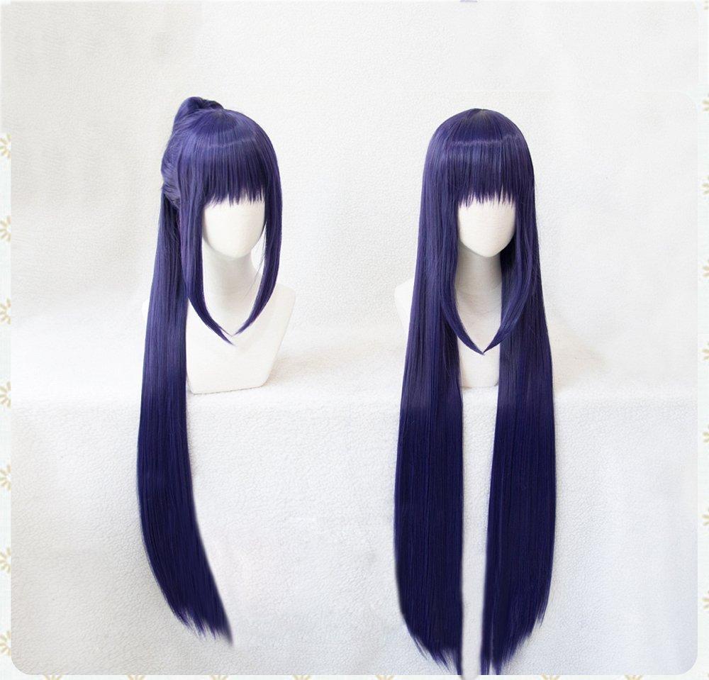 Cosplay Second In Navy with Hair Long Straight Costume Party Wig 2 Bonus Items Heat-resistant Wig, "The Castle," Blue, Clip-on Extensions, Style, Wig,