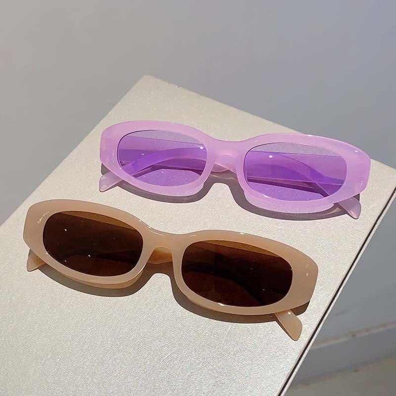 Luxury Brand Designer Oval Sunglasses Women For Men Vintage Fashion Sun Glasses Trend Punk Pink Candy Color Hip Hop Shades Uv400