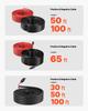 Solar Panel Extension Cable, 19.81M Black + 19.81M Red, 10 AWG (6 mm²), Solar Panel Wire with Female and Male Connectors, IP67 Waterproof PV Tinned