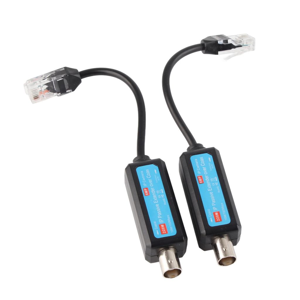 1Pair 10 100Mbps 1CH Passive IP Network Coaxial Transmitter Receiver Extender for IP NVR Camera