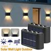 Solar LED Wall Light Outdoor Waterproof Dusk To Dawn Security Fence Lamp 6LED Bright for Garden Yard Patio Pathway Home Decor