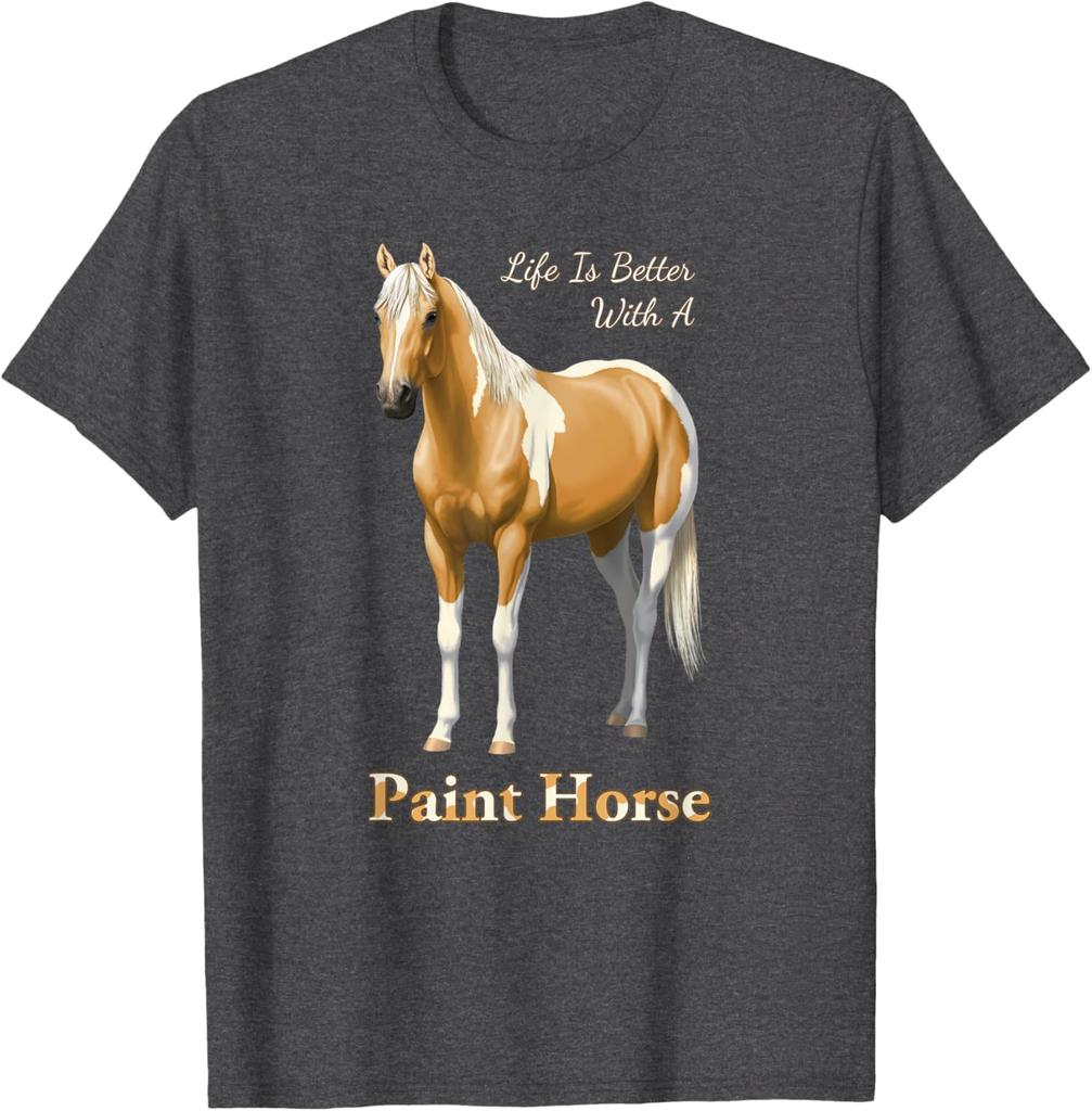 Tričko Paint Horse s grafikou Palomino Pinto, ležérní, bavlněné
