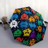 1pc Space Invaders Pixel Art Auto Open/close, All-Season Portable Folding Umbrella for Women & Men, Travel, Everyday, Formal Events -06135