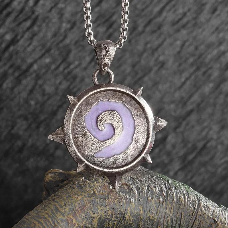 Retro Punk Sun Hugging Moon Round Pendant Necklace Suitable for Men and Women Fashion Trend Couples Commemorative Jewelry Gifts