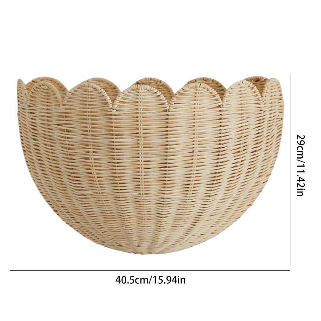 Handwoven Rattan Lace Wall Hanging Basket - Decorative Storage for Home & Homestay