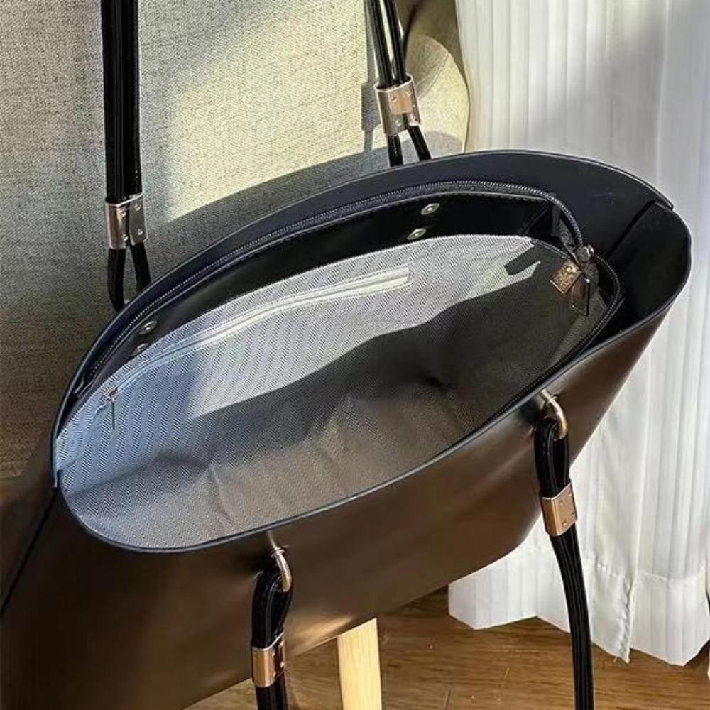Black Bag Women's 2023 New Tote Bag Commuting Large-capacity College Student Class Bag Student Portable Shoulder Bag
