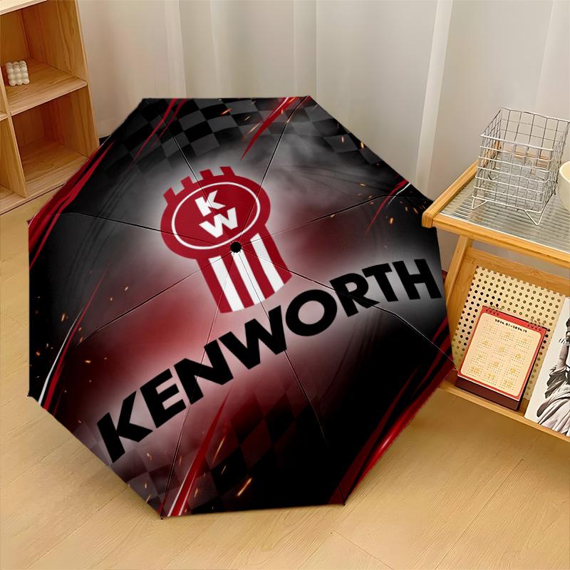 Kenworth Print 8?Ribs Automatic Umbrella Wind Resistant Lightweight Folding Umbrella For Outdoor Travel
