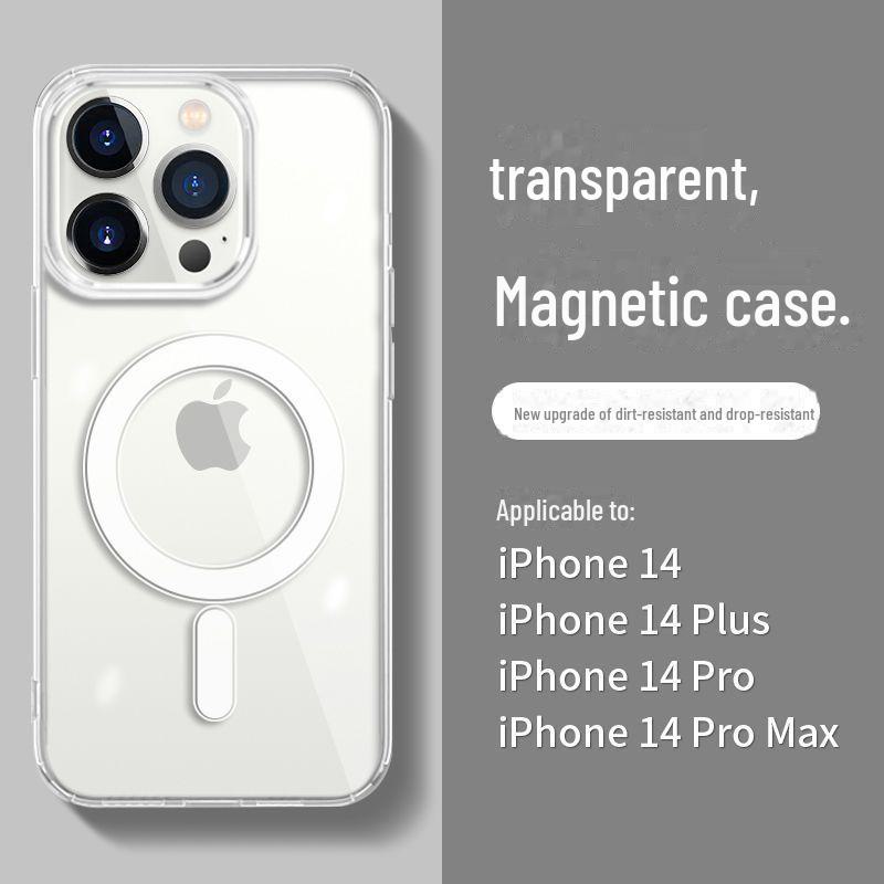 Compatibil cu husa magnetică transparentă wireless MagSafe pentru iPhone 13/14 Pro Max, 12, 15 Plus