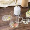 1/4Pcs 2D round Colorful Floral Printed Coasters Transparent Artistic Table Decor for Wedding Birthday Mother's Day Gifts