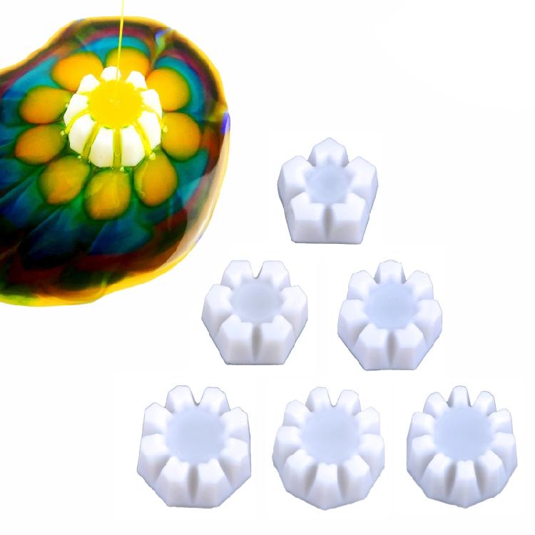Silicone Mold Flow Painting Tools Flower Pour Cups Resin Mold DIY Drawing