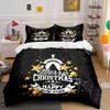 Merry Christmas New Year Design Bedding Duvet Cover Set Duvet Cover Pillowcases  (1*Duvet Cover 2*Pillowcases, Without Duvet Insert)