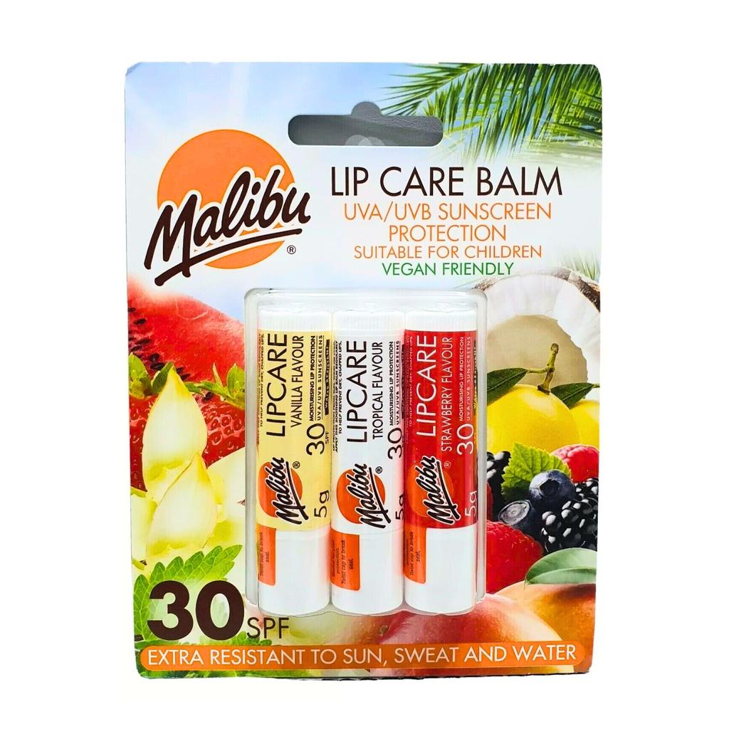 Malibu Lip Care Balm UVA-UVB Lipstick Set SPF30