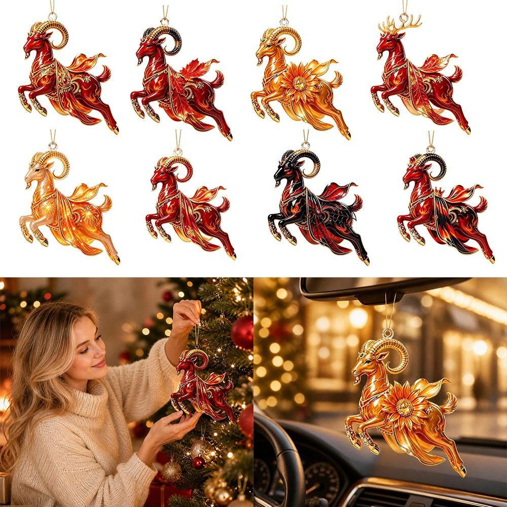 Galloping Goat Goat Pendant Shining Goat Bag Charm Goat Hanging Ornament Christmas Tree Ornament