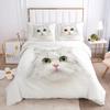 Comforter White Pet Cat Bedding Set Colorfast Adults Children Winter S Kidstwin Full Queen King Bedroom Set Home Textile